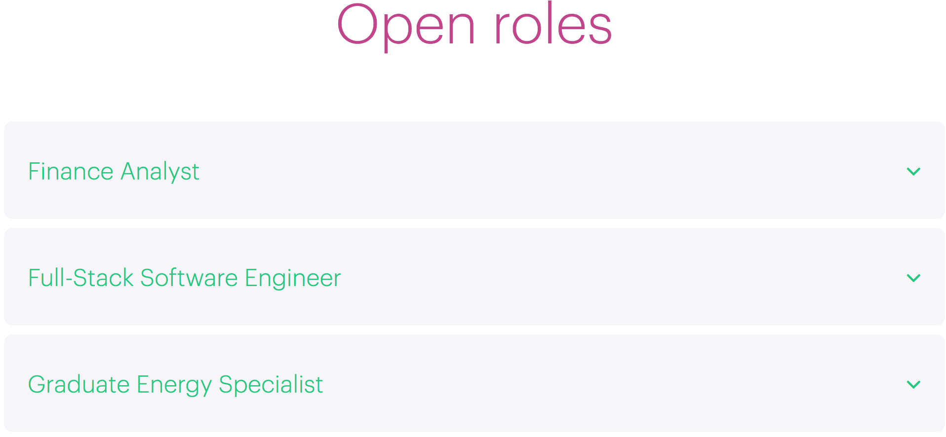Open roles section