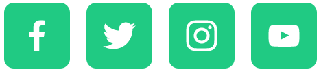 Large, green social media icons